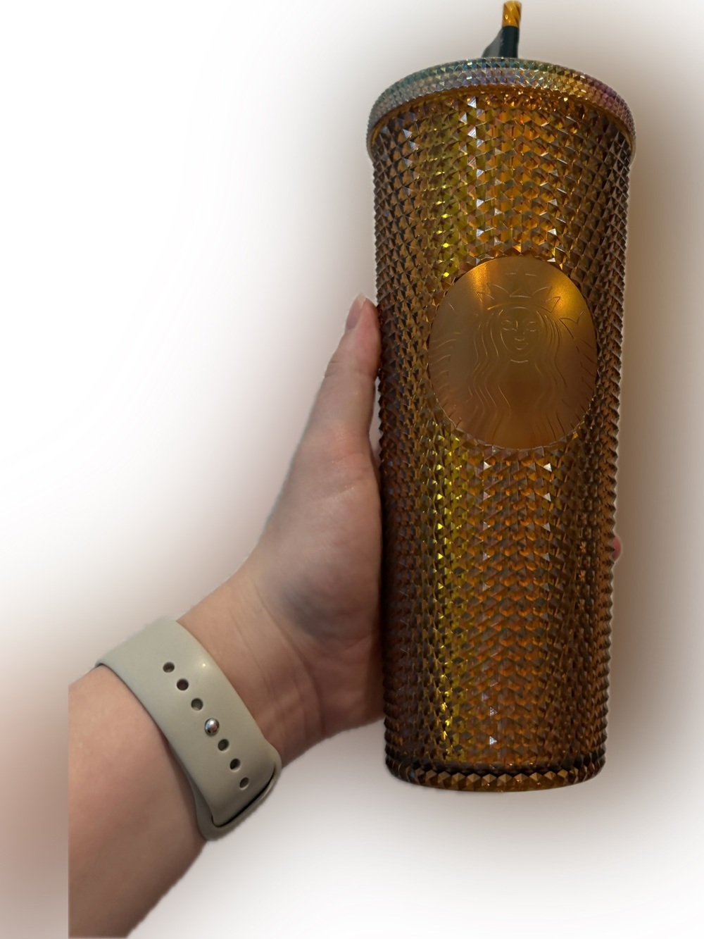 Starbucks 50 years Iridescent Amber Studded Tumbler